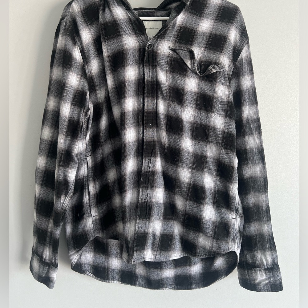 American Eagle Men’s Large Hooded Flannel